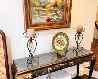 Beautiful paintings and nice carved Chinese style table
