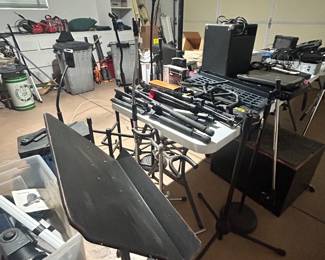 Music stands, microphone stands, 
