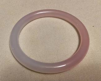 MMC114 Pink & White Jade Bangle Bracelet