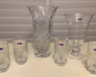 MMC079 Waterford Crystal Vase & Set Of Four Drinking Glasses & More!
