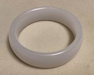 MMC119 Thick White Jade Bangle Bracelet