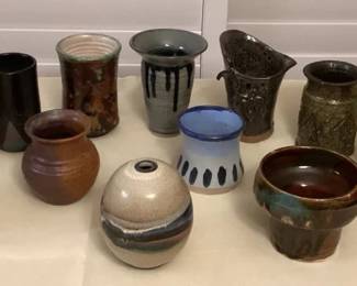 MMC053 Thirteen Art Pottery Ceramic Vases