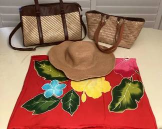 MMC074 Natural Fiber Woven Bags, Sun Hat & Pareo