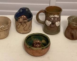 MMC045 Vintage Ceramic Pump Pottery & Other 3D “Face” Mugs