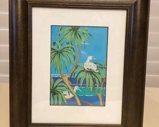 MMC092 Framed Picture Of Two Seabirds By Rosalie Prussing