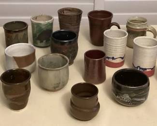 MMC057 Twenty Small Art Pottery Ceramic Mugs, Cups & Vessels