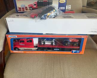 . . . a nice assortment of toy trucks and cars