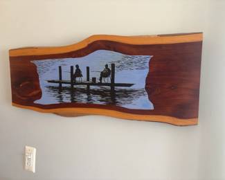. . . art on finished wood slab