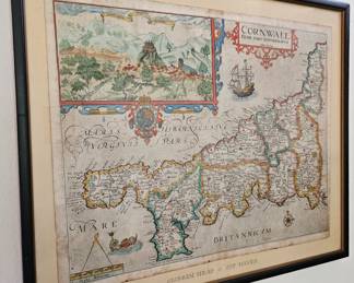 Antique framed maps.