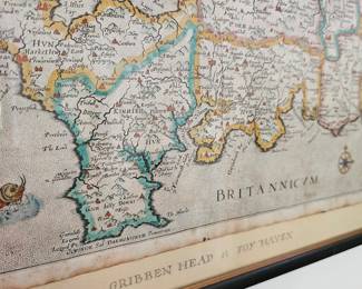 Antique framed maps.
