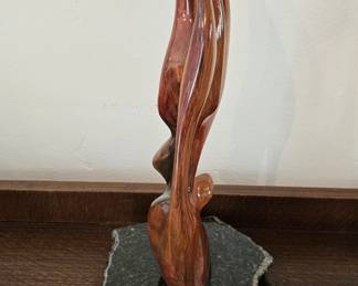 Clement Lemieux - Wood & Granite Sculpture, titled "Coeur d'Etienne".