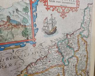 Antique framed maps.