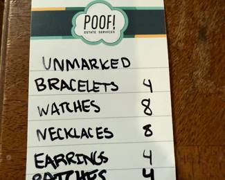 Unmarked Bracelets, Watches, Necklaces, Earrings, Patches 