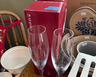 (A) Orrefors Intermezzo Champagne Glasses 