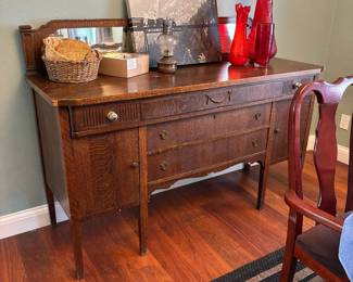Antique Tiger Oak Buffet