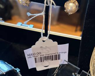 14k Pearl and Diamond Earrings 