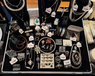 14k Pearl Pendant Necklace, 14k Stone Necklace, 14k Pearl and Diamond Earrings, 14k Bar Earrings, Liquid Sterling Necklace, Sterling Turquoise Pendant Necklace, Nolan Miller Grape Cluster Brooch, MM Rogers 14k and Sterling Earrings, Statement Sterling Drop Pendant   