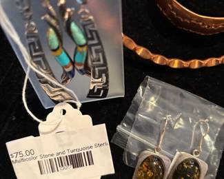 Multicolor Stone and Turquoise Sterling Jewelry