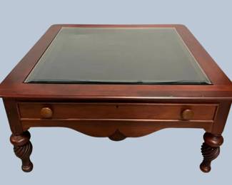 Lexington Glass Top Collectors Coffee Table With Drawer