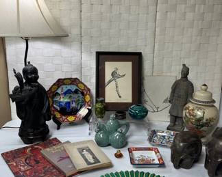 Asian Decor Collection Featuring Frederick Cooper Lamp  Figurines