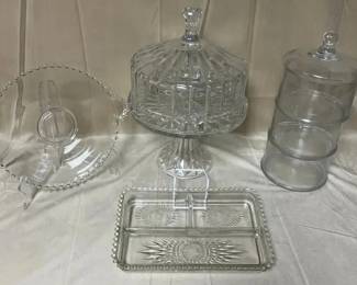 Crystal Cake Stand  Assorted Glass Serving Ware