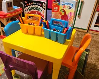 close up of play table with chairs