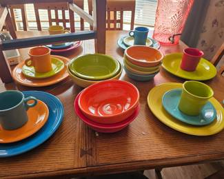a colorful sea of Fiesta ware