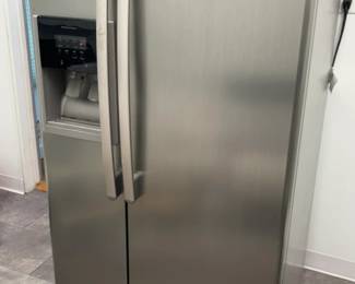 Stainless Steel Side-by-Side Refrigerator with Water and Ice Dispenser