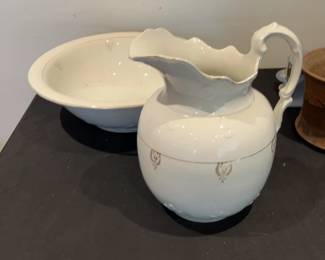 Vintage Ceramic Wash Basin and Pitcher Set