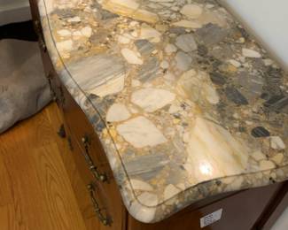 18th Century French Louis XV Gilt Bronze Mounted Marble Top Commode 33 x 16 x 30