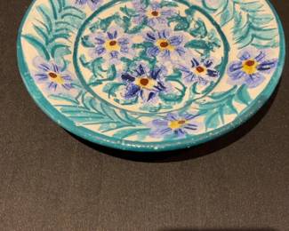 Hand-Painted Floral Ceramic Decorative Plate