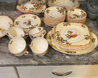 W.H. Grindley & Co. Phoenix Bird Pattern Fine China Dinnerware Set