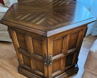 Ethan Allen Hexagonal Cabinet End Table