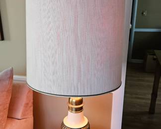 Vintage Stiffel Brass and Porcelain Table Lamp second image