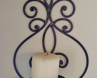 Wrought Iron Candle Sconce, set of