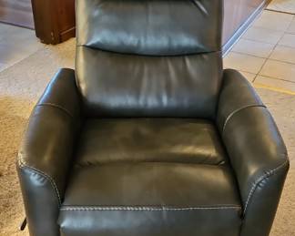 Dark Gray Faux Leather Recliner