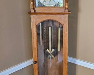 Oak Tempus Fugit Grandfather Clock