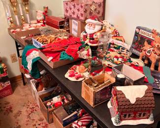 Vintage Christmas decor, Japanese orChristmas ornaments, and case iron 