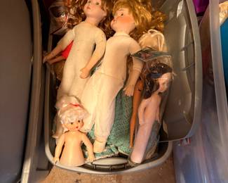 Tote of doll making supplies