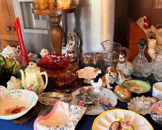 Egg plate, glassware, etc…