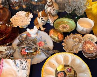 vintage Emerald accent decanter set by Avon