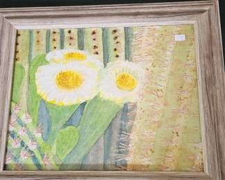 Water Color -Cactus Flower