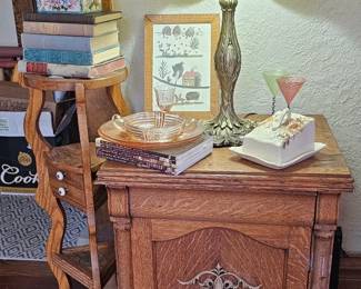 Oak Sawn Sewing Cabinet - No Sewing Machine