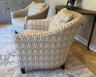 Upholstered club chairs