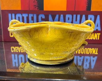 Pottery Bowl - yellow glaze