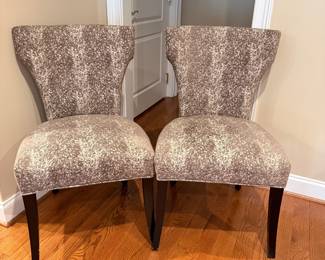 Animal print upholstered chairs