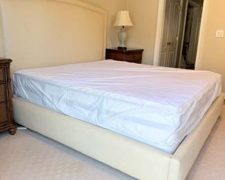 Faux leather king size bed