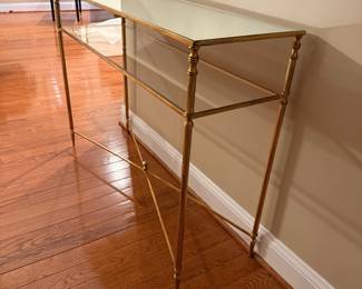 Mirrored brass console table