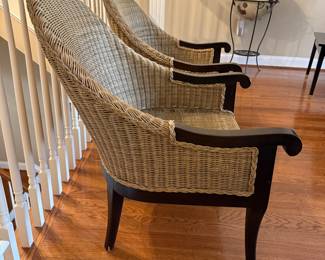 Wicker & wood chairs