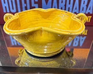 Pottery Bowl - yellow glaze